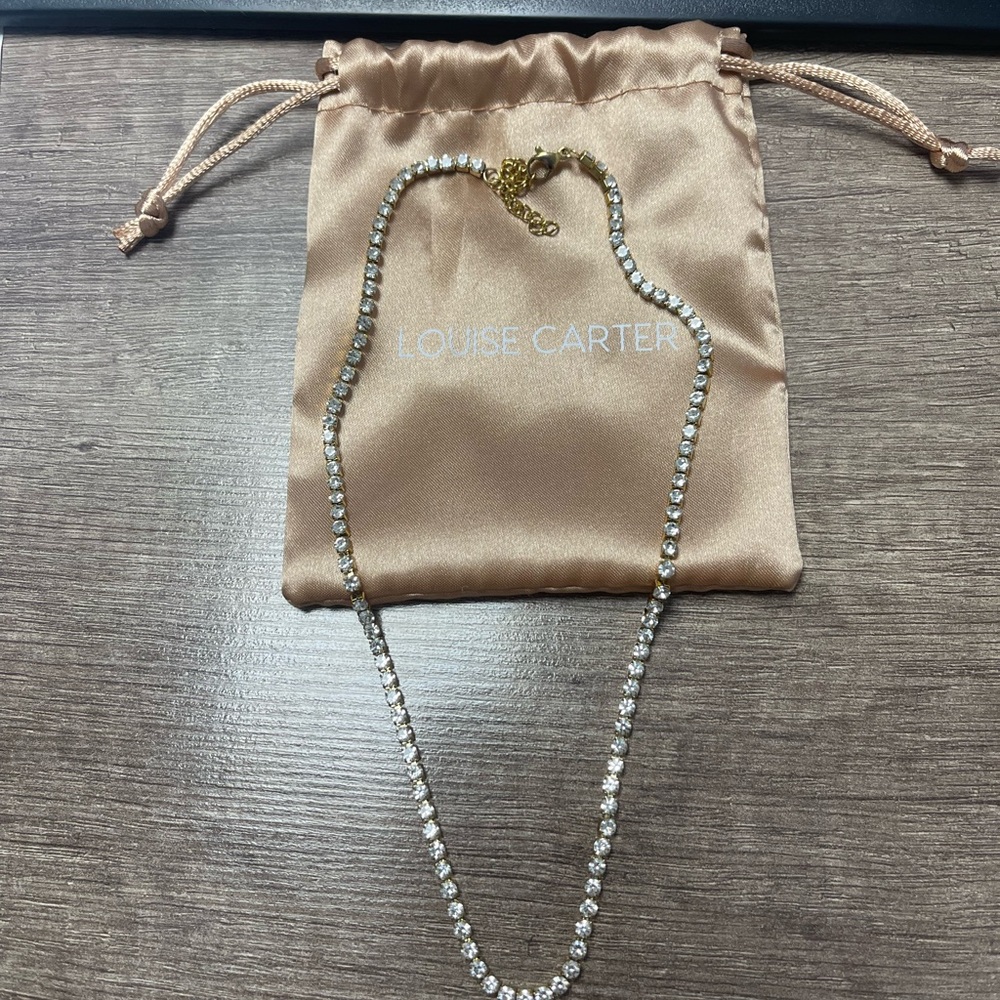 Louise Carter tennis necklace in gold